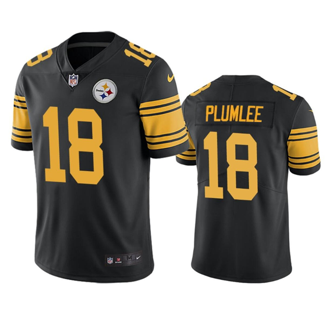 Men's Pittsburgh Steelers #18 John Rhys Plumlee Black Color Rush Untouchable Limited Football Stitched Jersey